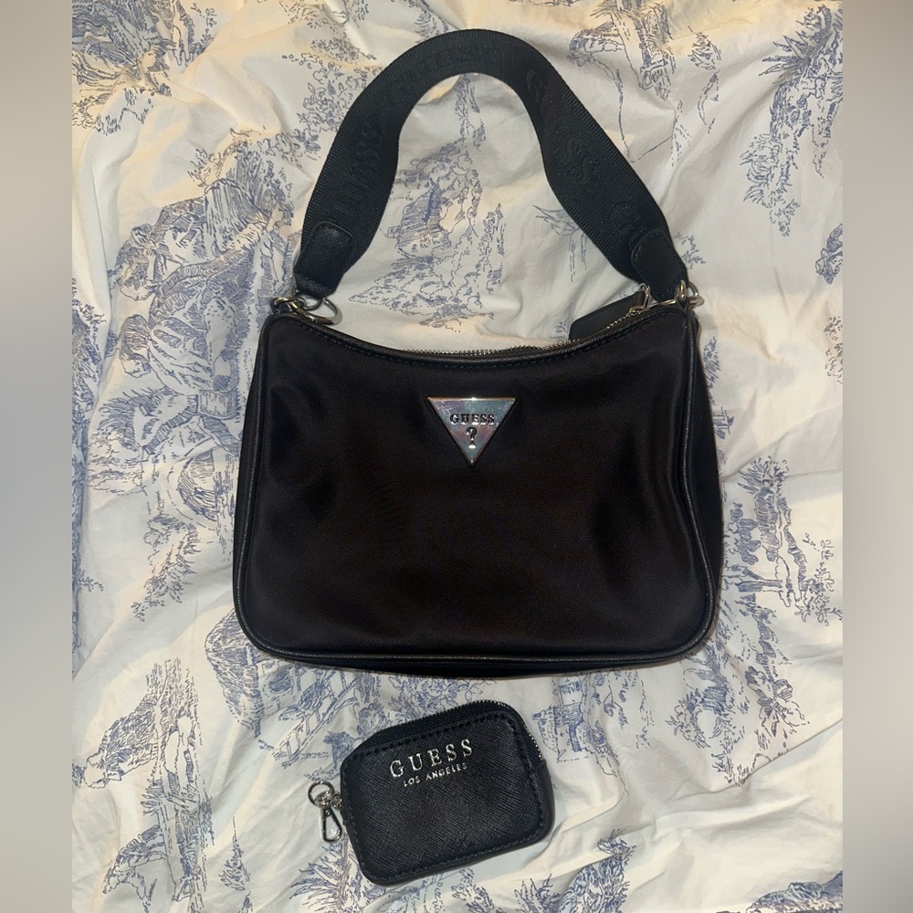 GUESS Black Shoulder Bag and Coin Purse Set